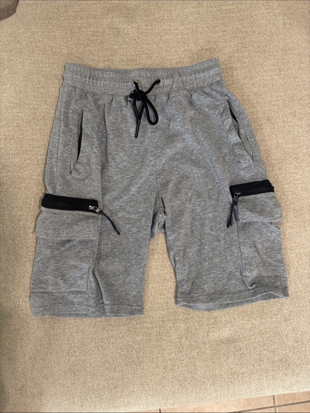 Men's Gray Knit Drawstring Shorts
